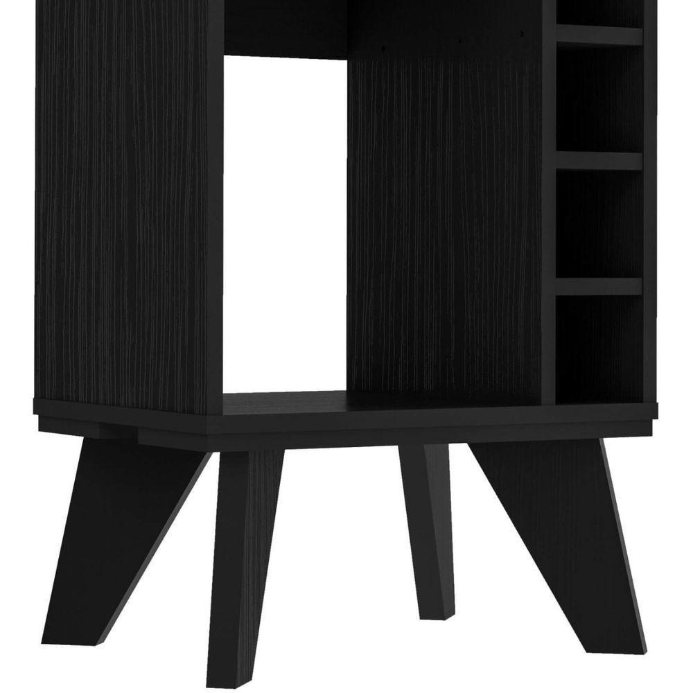 Bar Drink Aparador Com Espelho E Adega Com 6 Nichos Preto - 4