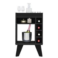 Bar Drink Aparador Com Espelho E Adega Com 6 Nichos Preto - 6