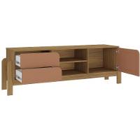 Rack Sala Tv 65 Nature C/ Gavetas Prateleiras E Porta Carvalho/ Terracota/ Palha - 2