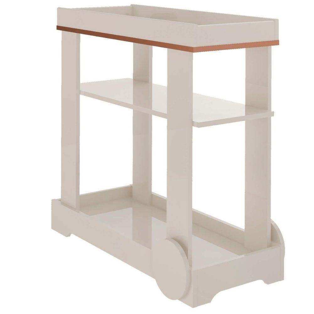 Carrinho Bar Aparador Com Rodas Rosé Off White - 2