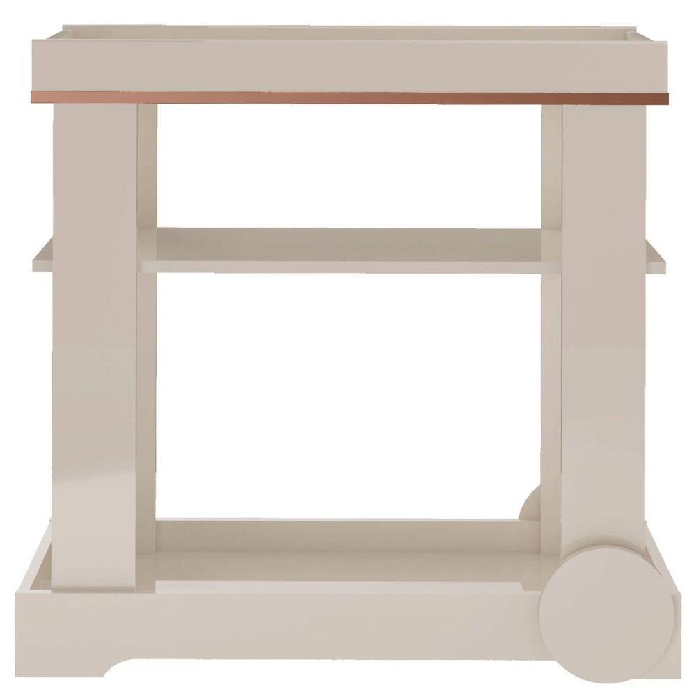 Carrinho Bar Aparador Com Rodas Rosé Off White - 3