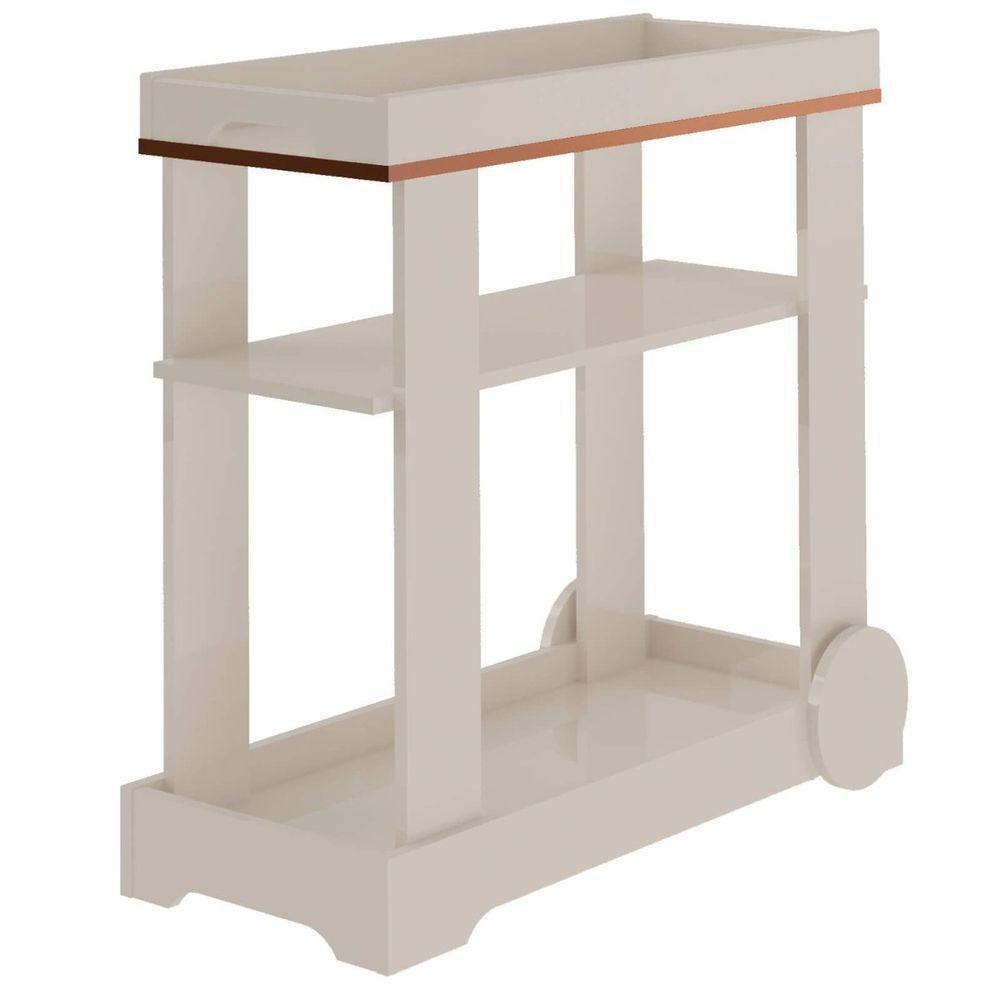 Carrinho Bar Aparador Com Rodas Rosé Off White - 7