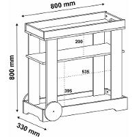 Carrinho Bar Aparador Com Rodas Rosé Off White - 6