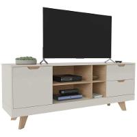 Rack Para Tv Até 65 Michigan Com 2 Gavetas E 4 Nichos Off White/carvalho - 3