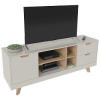 Rack Para Tv Até 65 Michigan Com 2 Gavetas E 4 Nichos Off White/carvalho