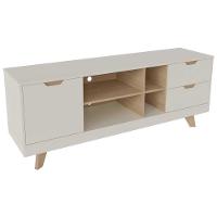 Rack Para Tv Até 65 Michigan Com 2 Gavetas E 4 Nichos Off White/carvalho - 6