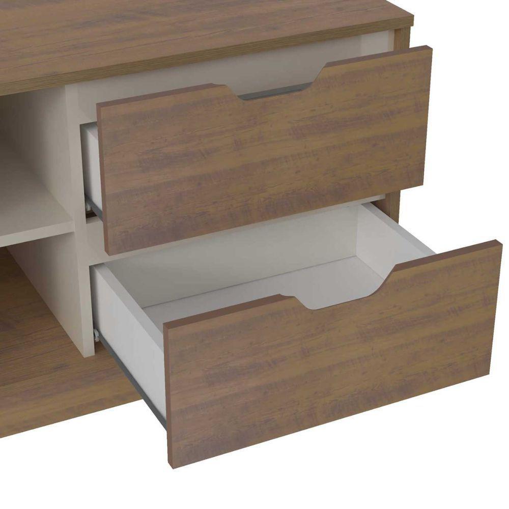 Rack Para Tv Até 65 Michigan Com 2 Gavetas E 4 Nichos Pinho / Off White - 9