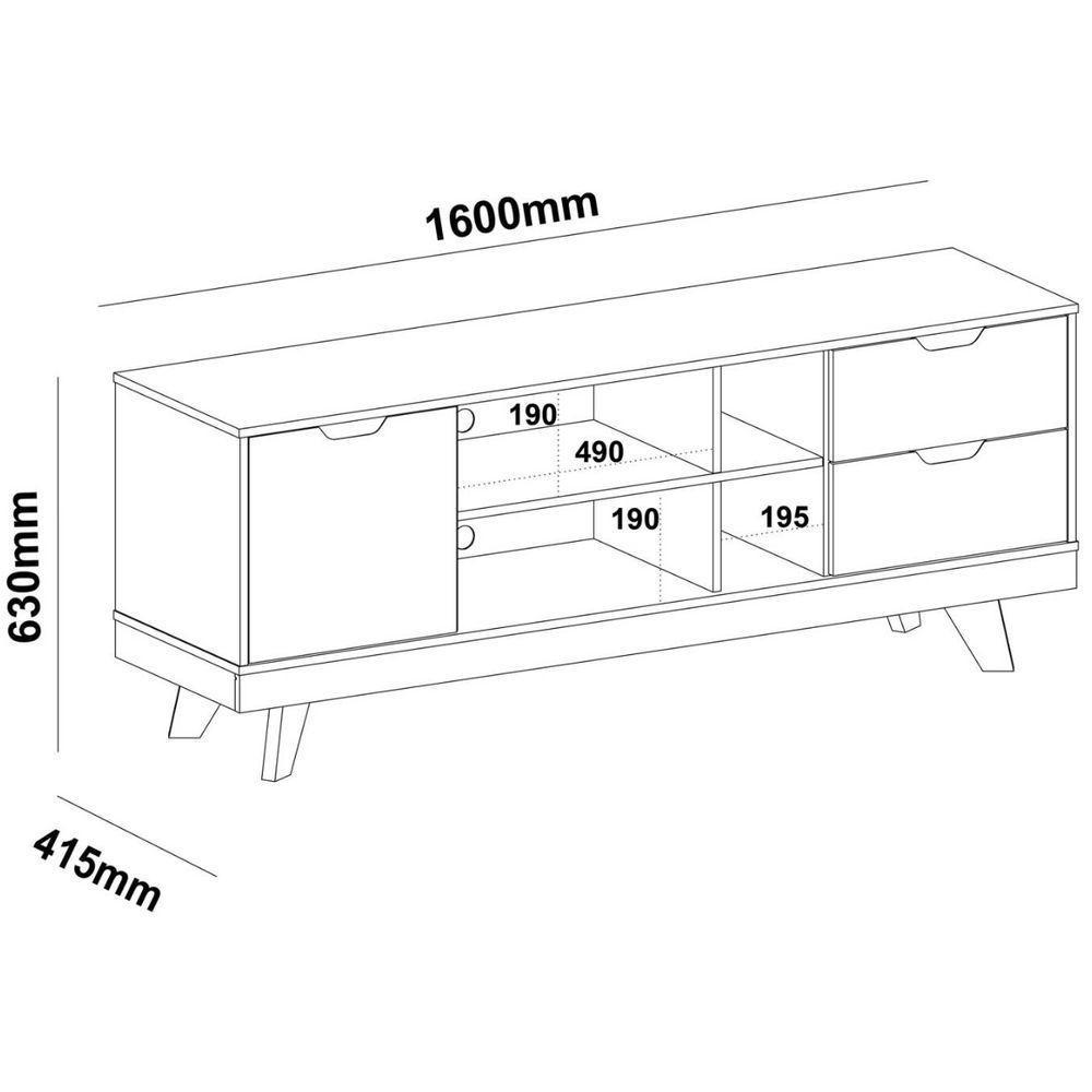 Rack Para Tv Até 65 Michigan Com 2 Gavetas E 4 Nichos Pinho / Off White - 10
