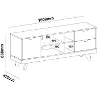 Rack Para Tv Até 65 Michigan Com 2 Gavetas E 4 Nichos Pinho / Off White - 10
