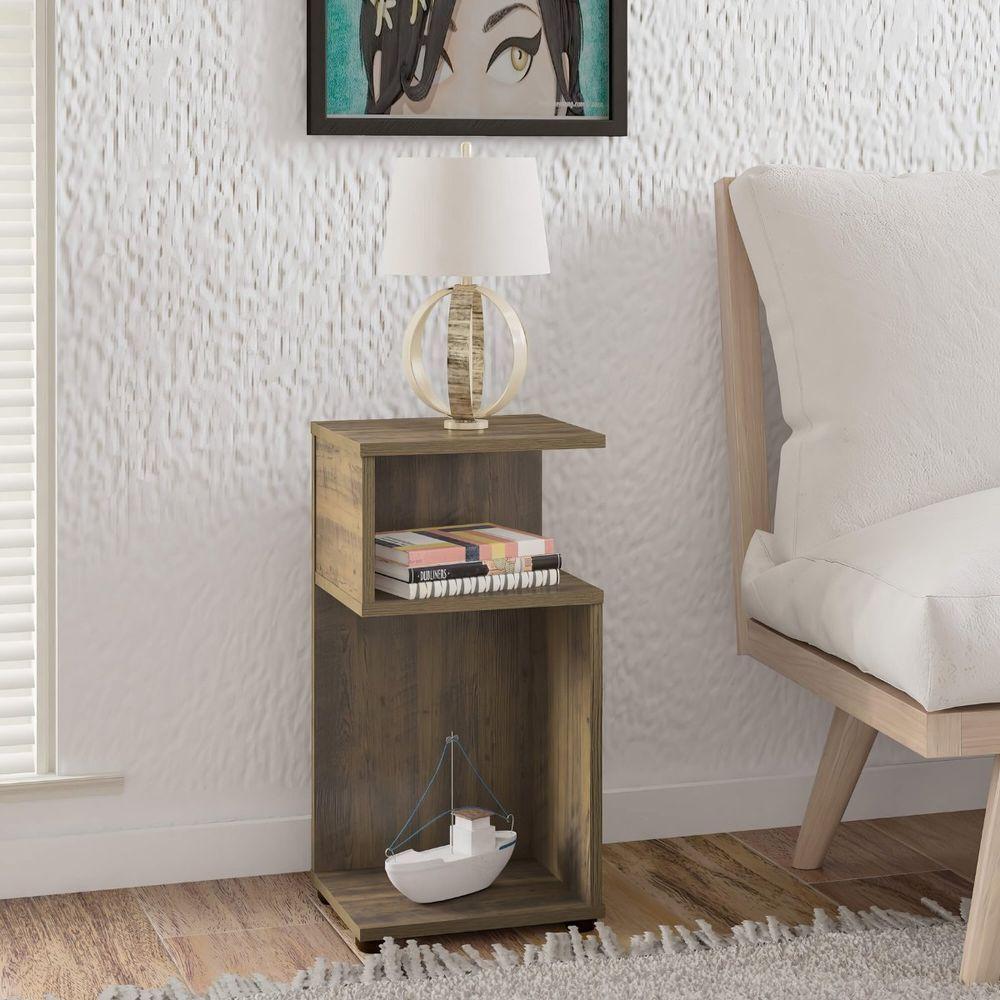 Mesa De Apoio Lateral Com Nichos Toy Pinho - 1