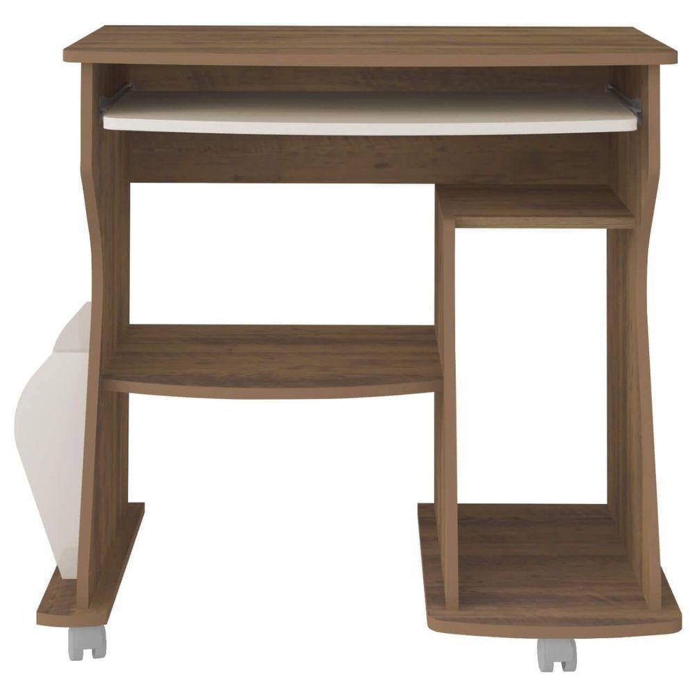 Mesa Para Computador 160 Com 3 Nichos E Porta Revistas Pinho / Off White - 5