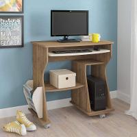 Mesa Para Computador 160 Com 3 Nichos E Porta Revistas Pinho / Off White - 1