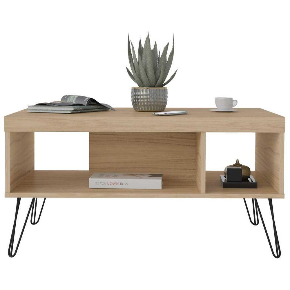 Mesa De Centro Liberty Com 2 Nichos Carvalho - 4