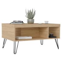 Mesa De Centro Liberty Com 2 Nichos Carvalho - 5