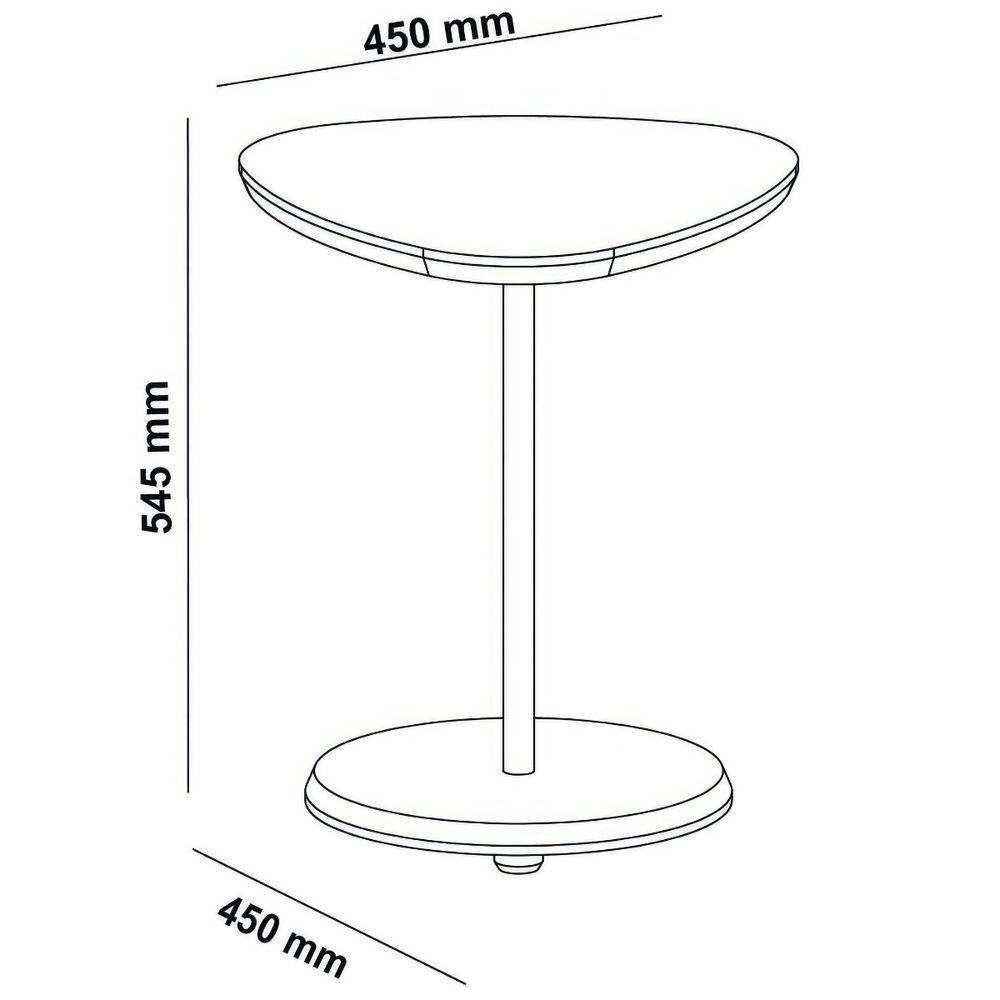 Mesa De Apoio Lateral Oval Bel - 100% Mdf Menta - 7