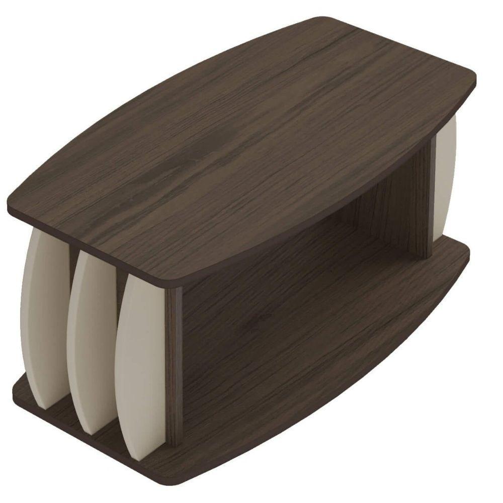 Mesa De Centro Caribe Laterais Arredondadas Amêndoa | Off White - 2