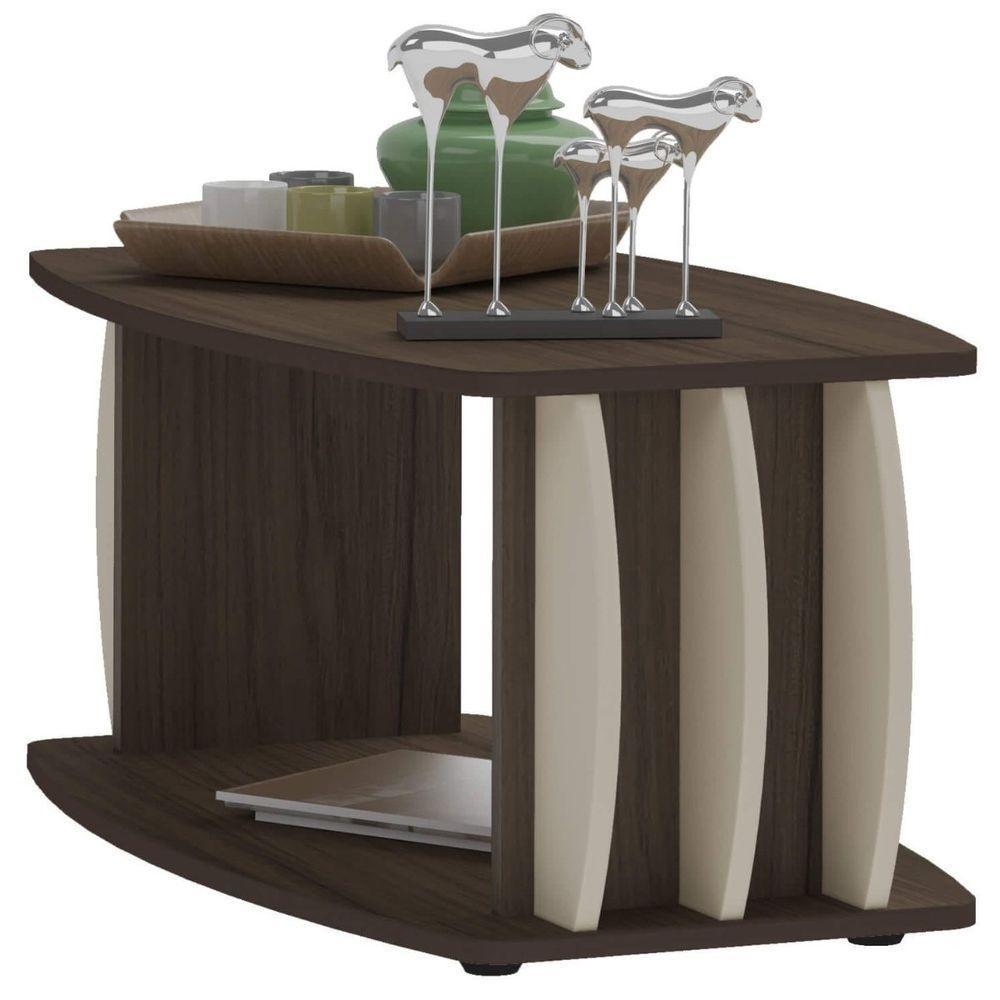 Mesa De Centro Caribe Laterais Arredondadas Amêndoa | Off White - 4