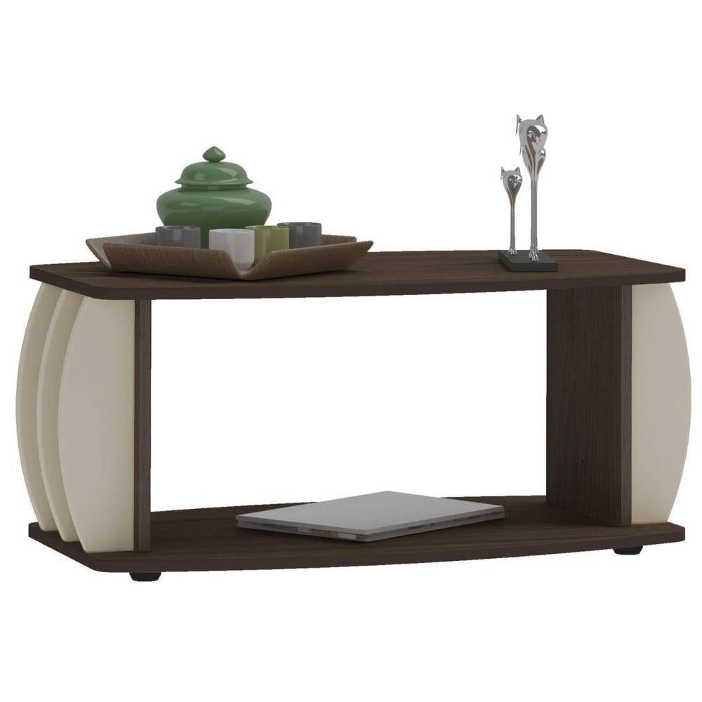 Mesa De Centro Caribe Laterais Arredondadas Amêndoa | Off White - 5