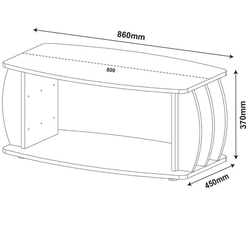 Mesa De Centro Caribe Laterais Arredondadas Amêndoa | Off White - 6