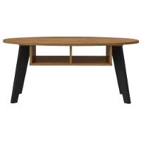 Mesa De Centro Diva 2 Nichos Pinho / Preto - 3