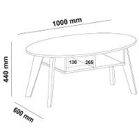 Mesa De Centro Diva 2 Nichos Pinho / Preto - 4