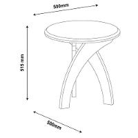 Mesa Redonda De Apoio Lateral E Cabeceira Jade Off White / Pinho - 5