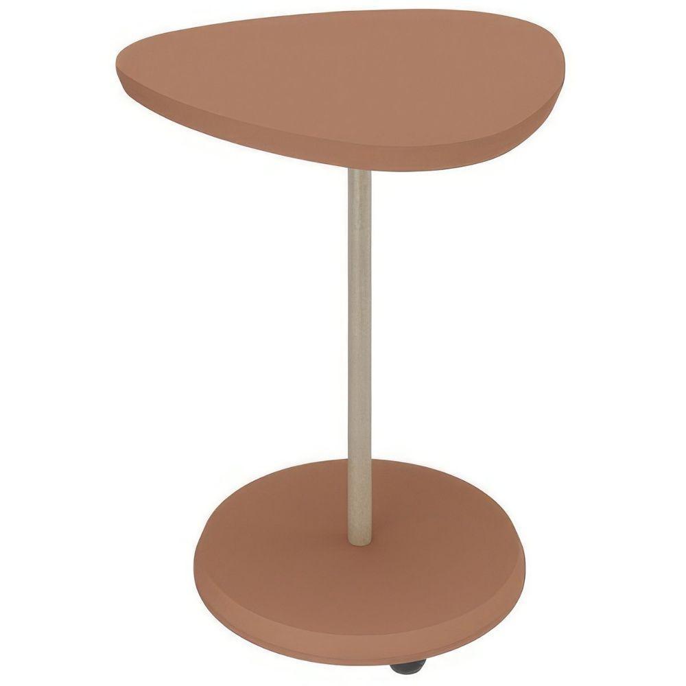 Mesa De Apoio Lateral Oval Bel - 100% Mdf Terracota - 4