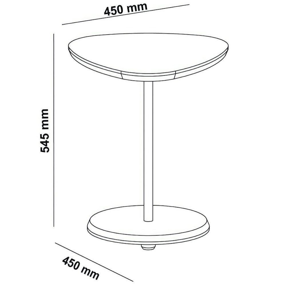Mesa De Apoio Lateral Oval Bel - 100% Mdf Terracota - 7