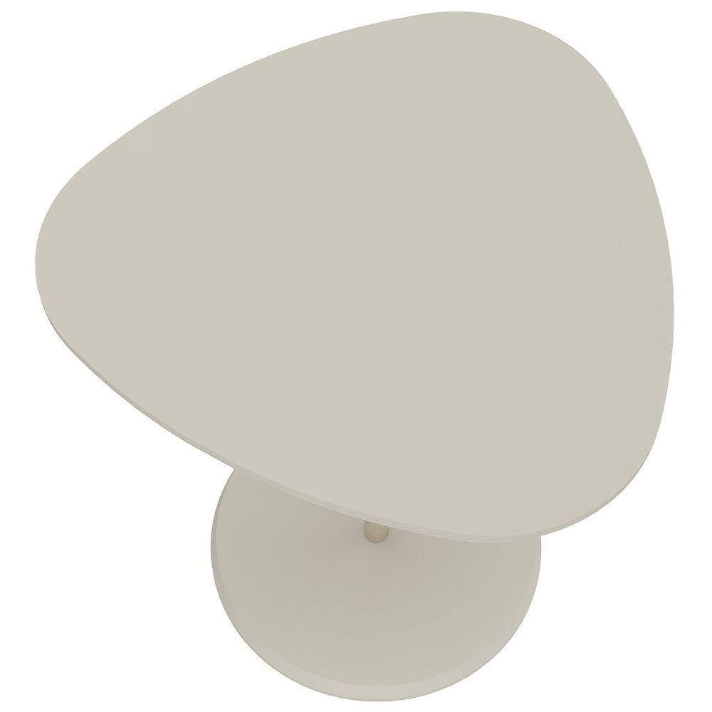 Mesa De Apoio Lateral Oval Bel - 100% Mdf Off White - 2