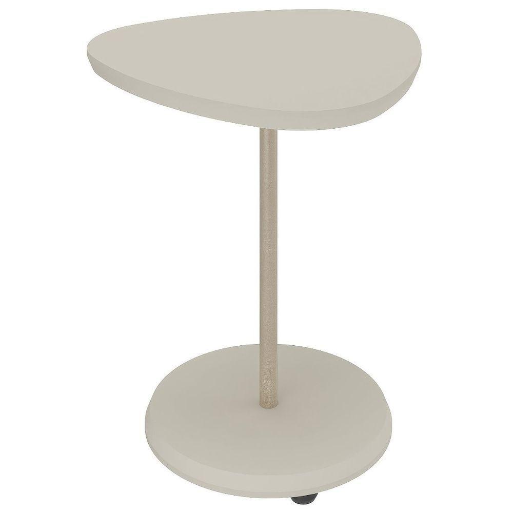Mesa De Apoio Lateral Oval Bel - 100% Mdf Off White - 5