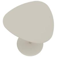 Mesa De Apoio Lateral Oval Bel - 100% Mdf Off White - 2