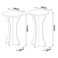 Conjunto Mesas Apoio Lateral Luck Off White - 2