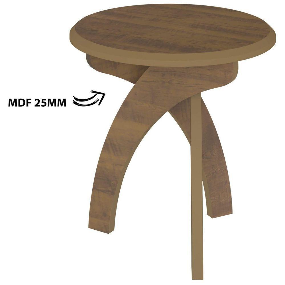 Mesa Redonda De Apoio Lateral E Cabeceira Jade Pinho - 2