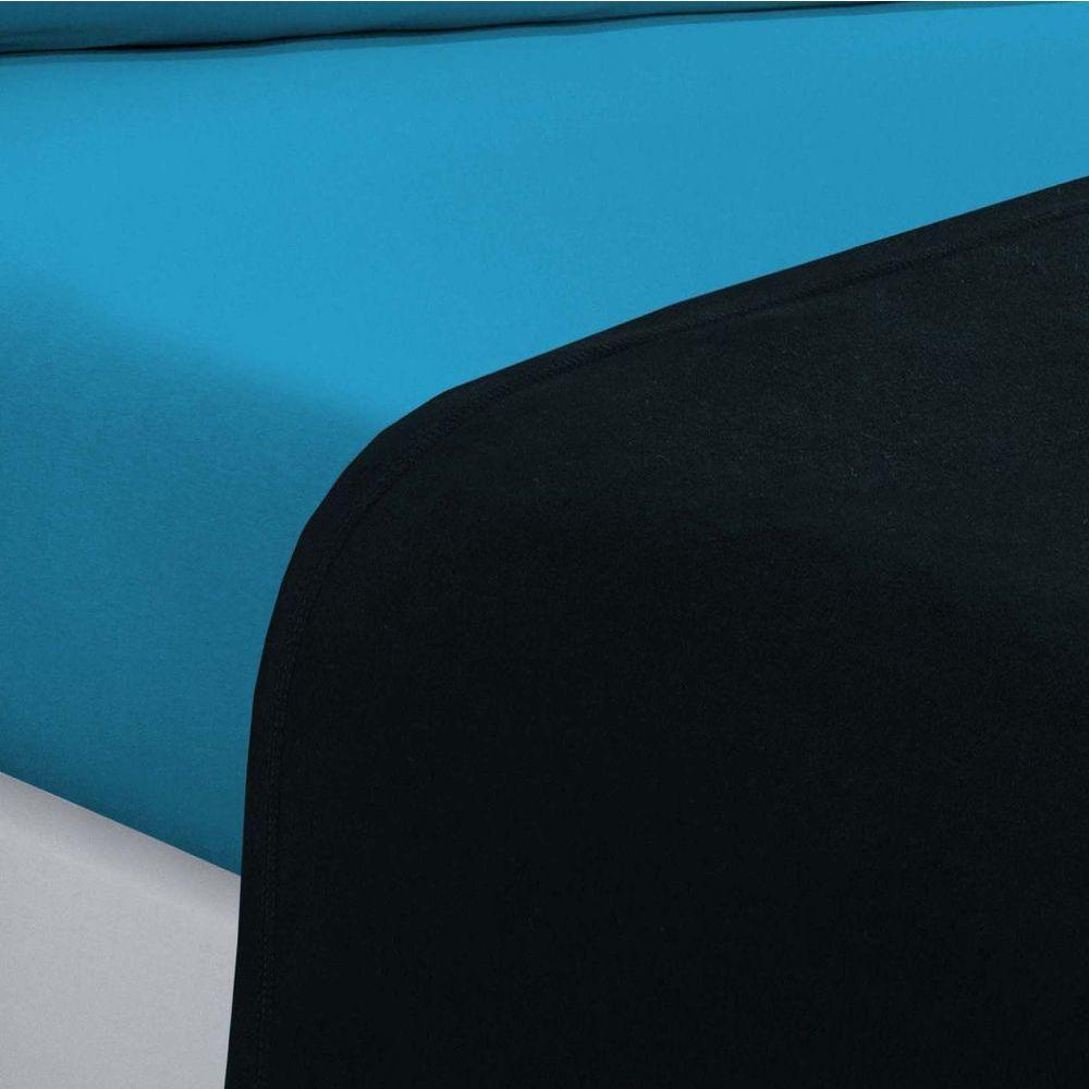 Jogo De Cama Malha Lençol 100% Algodão Gran Moratta 4 Peças King - Azul Marinho-azul Turqueza - 3