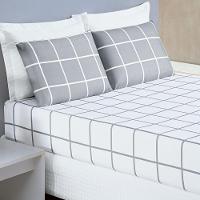 Jogo De Cama Lençol 200 Fios Austin Solteiro 02 Peças - Cinza - 3