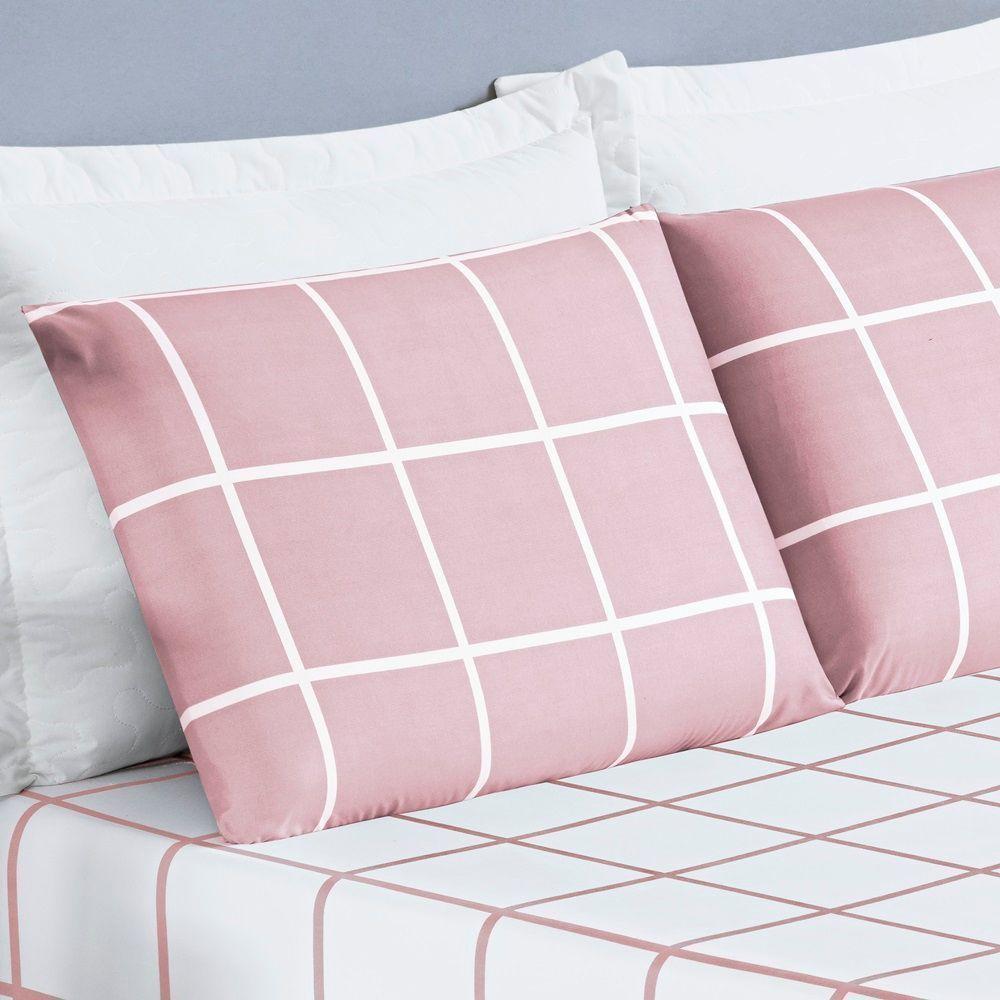 Jogo De Cama Lençol 200 Fios Austin King 03 Peças - Rosa - 2