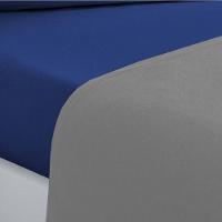 Jogo De Cama Malha Lençol 100% Algodão Gran Moratta 4 Peças Queen - Cinza-azul Royal