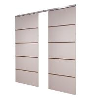 Porta Dupla Branco Prime Frisada Kit Alumínio F03 - 210x180 - 3