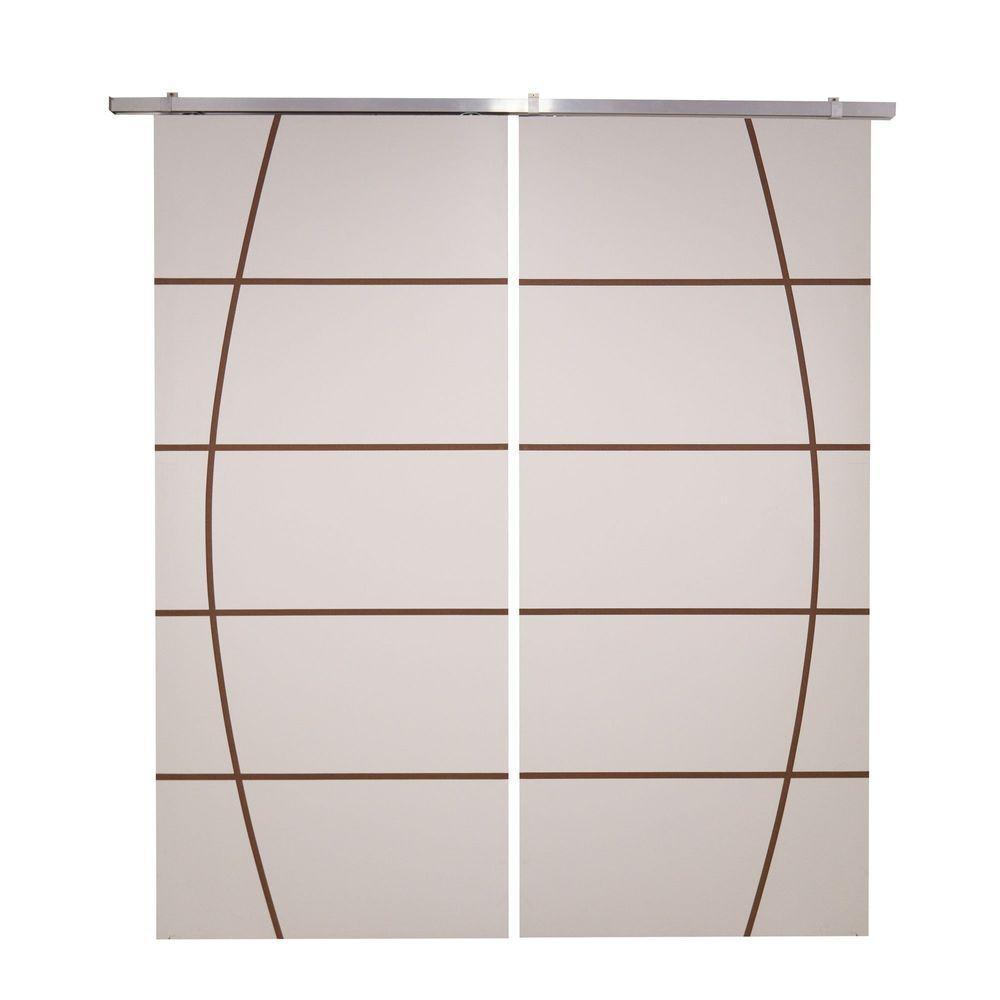 Porta Dupla Branco Prime Frisada Kit Alumínio F01 - 210x160 - 1