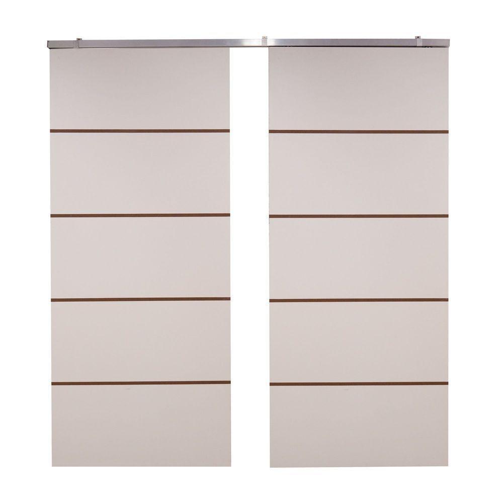 Porta Dupla Branco Prime Frisada Kit Alumínio F03 - 210x120 - 1