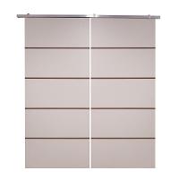 Porta Dupla Branco Prime Frisada Kit Alumínio F03 - 210x120 - 2