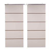 Porta Dupla Branco Prime Frisada Kit Alumínio F03 - 210x160 - 2