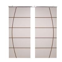 Porta Dupla Branco Prime Frisada Kit Alumínio F01 - 210x180 - 3