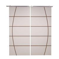 Porta Dupla Branco Prime Frisada Kit Alumínio F01 - 210x140 - 2