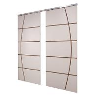 Porta Dupla Branco Prime Frisada Kit Alumínio F01 - 210x140 - 3