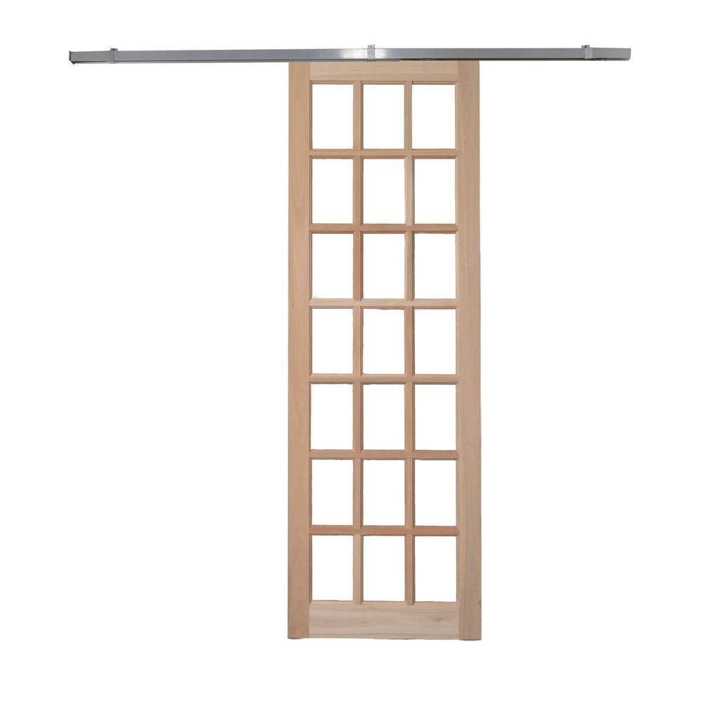 Porta Correr Quadriculada Kit Aluminio 210x82 - 1