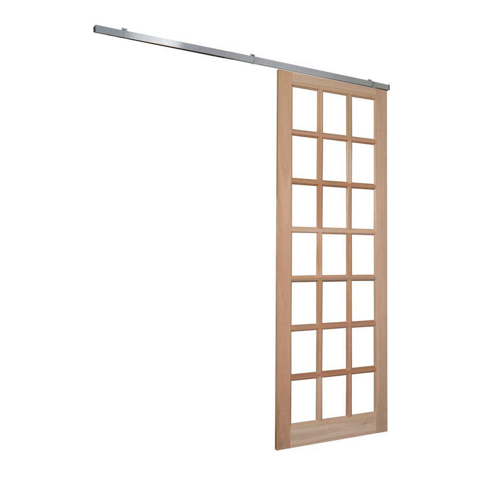 Porta Correr Quadriculada Kit Aluminio 210x82 - 2