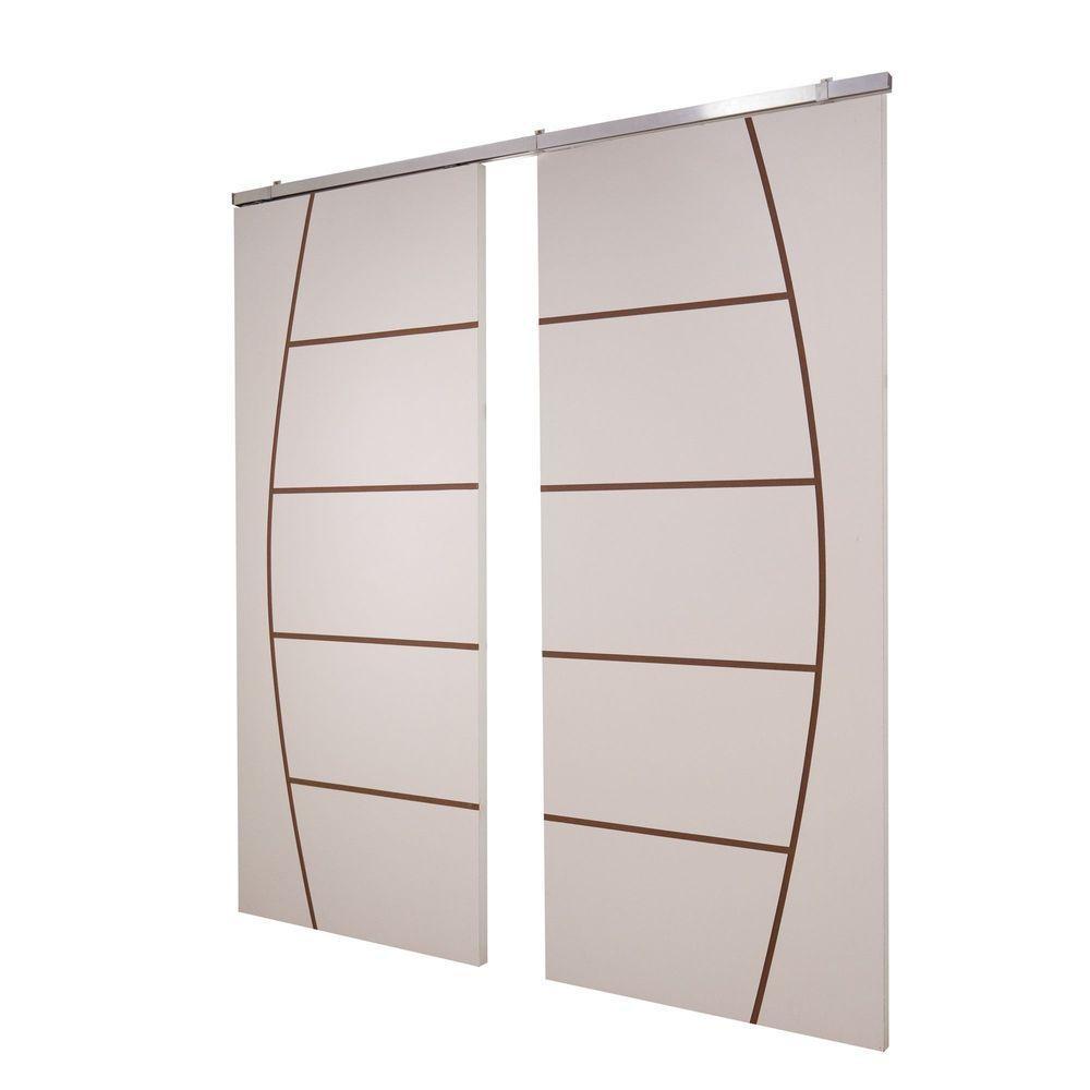 Porta Dupla Branco Prime Frisada Kit Alumínio F04 - 210x160 - 2