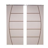 Porta Dupla Branco Prime Frisada Kit Alumínio F04 - 210x180 - 1