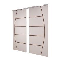 Porta Dupla Branco Prime Frisada Kit Alumínio F04 - 210x180 - 2